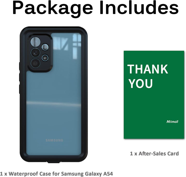 Miimall IP68 Wasserdicht Handyhülle Kompatibel mit Samsung Galaxy A54 Hülle, Galaxy A54 Hülle mit Di