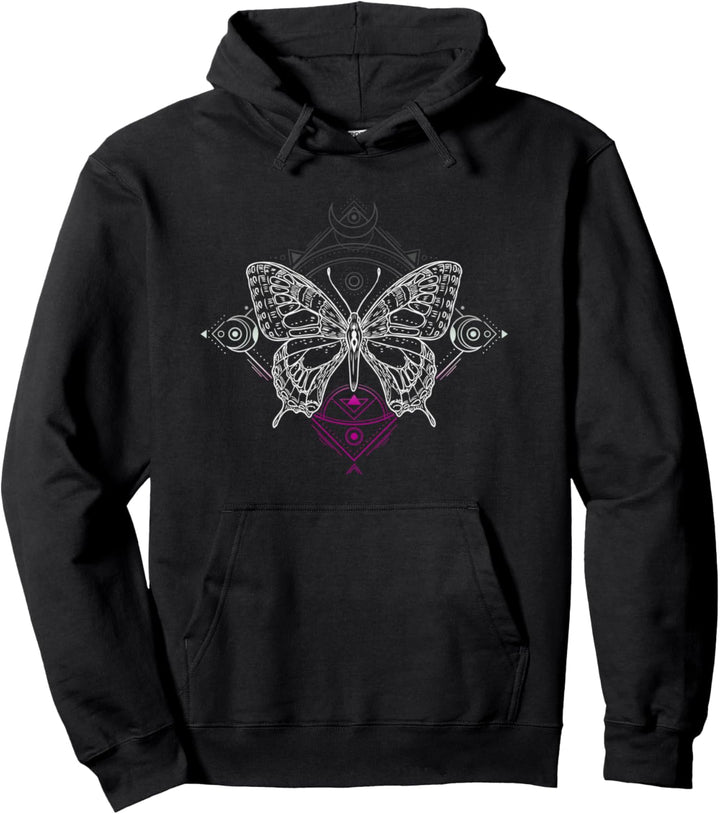 Asexuelle Pride Flaggenfarben, Okkulter Schmetterling Pullover Hoodie
