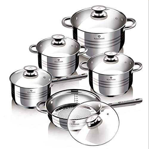 10 TLG. Kochtopfset Induktion Pfannen-Set Topf-Set Edelstahl Töpfe Kochtopf Set (BL-1637), Bl-1637