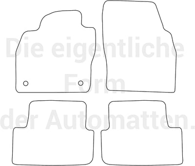 moto-MOLTICO Fussmatten Auto Velours Autoteppiche Schwarz Automatten Set 4-teilig passend für VW Pol