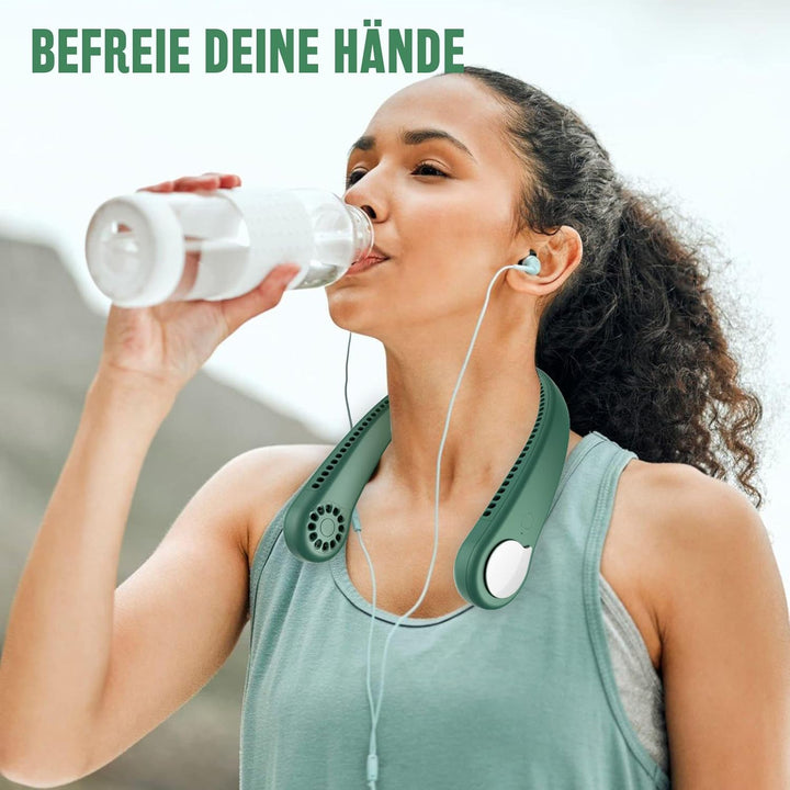 Tragbarer Nackenventilator USB mit 360° Luftstrom, Blattloser Halsventilatoren, Ventilator Zum Umhän