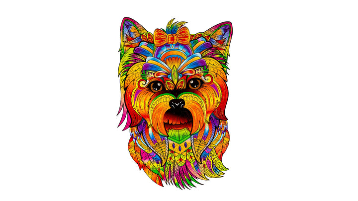 WOODVIO - Holzpuzzle für Erwachsene und Kinder - Yorkie, Fantasy-Puzzle in Tierform, 172 einzigartig