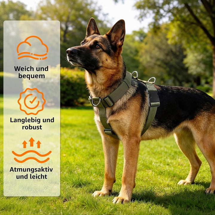 Hundegeschirr Anti Zug, Brustgeschirr Verstellbar mit Front Clip, Anti Zieh Geschirr für Hunde, Weic