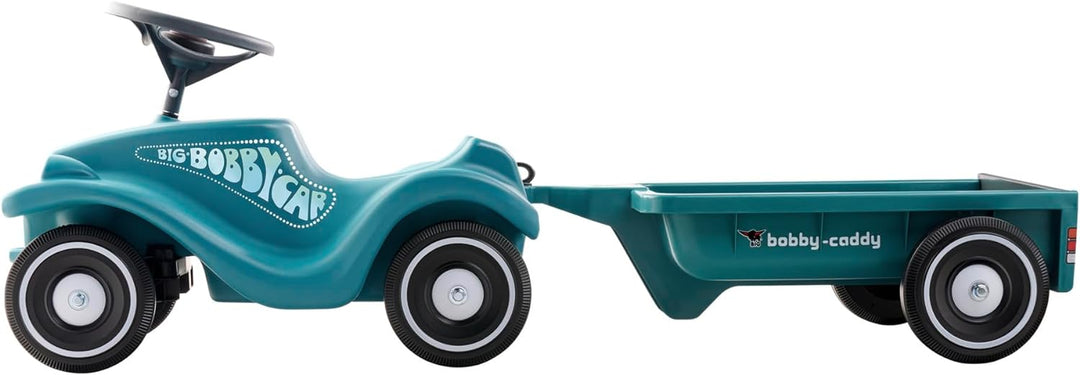 BIG Bobby Car Classic Eco 2.0 mit Anhänger - Rutschauto ab 1 Jahr aus Recycling-Material mit Caddy,