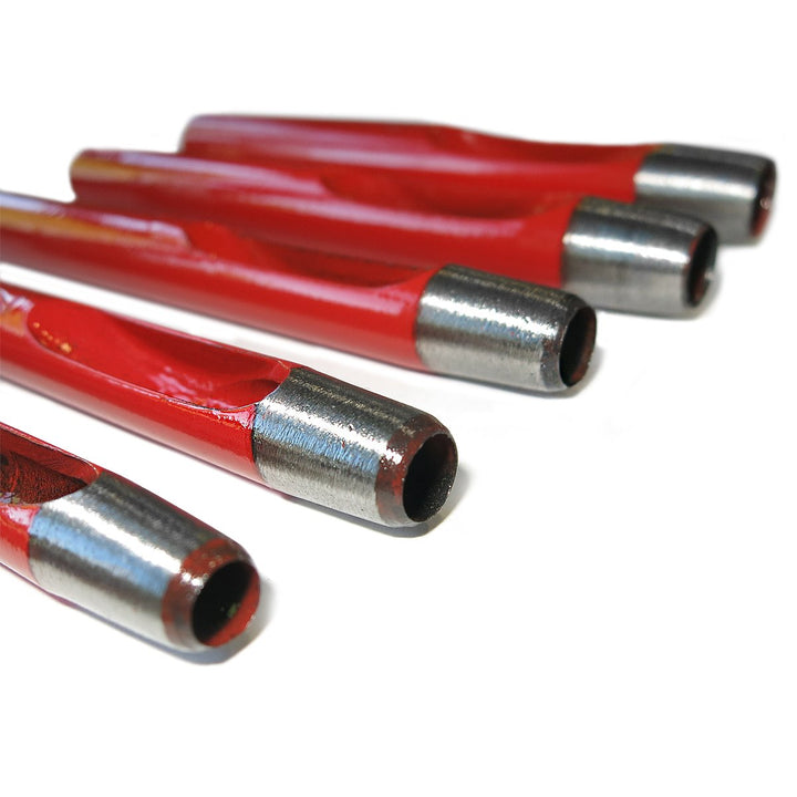 S&amp;R Rund-Locheisen-Set/MADE in GERMANY / 9-tlg. in Dose 2-3-4-5-6-7-8-9-10 mm, Stanzeisen Länge 105-