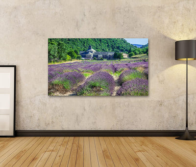 Bild auf Leinwand Lavender Vor Der Abbaye De Senanque In Der Provence Wandbild Poster Kunstdruck Bil