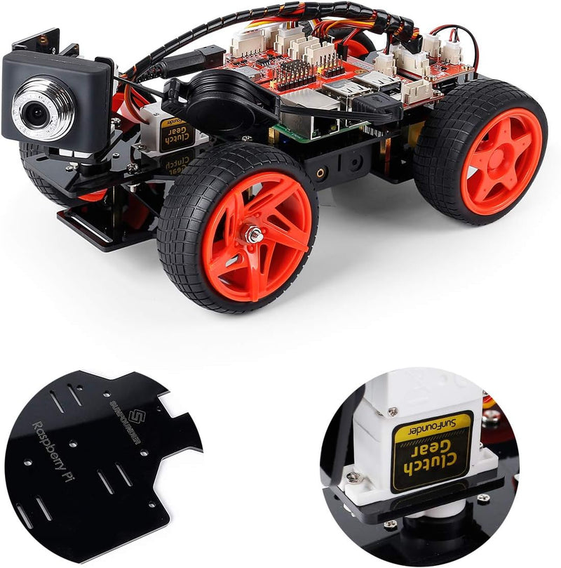 SUNFOUNDER Smart Video Car Kit V2.0 für Raspberry Pi 4 Model B 3B+ 3B Roboter Bausatz mit Graphical