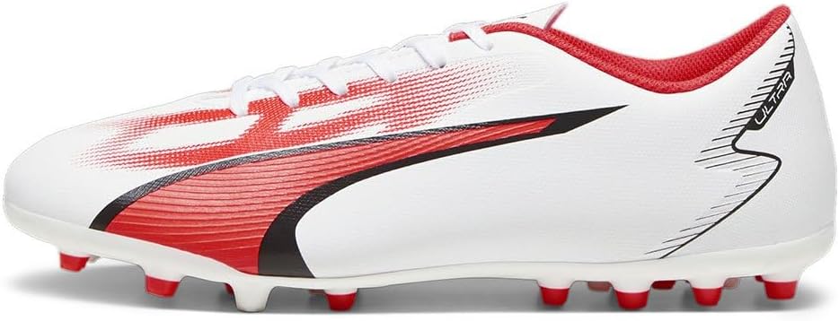 PUMA Herren Ultra Play Mg Fussballschuh 40.5 EU Puma White Puma Black Fire Orchid, 40.5 EU Puma Whit