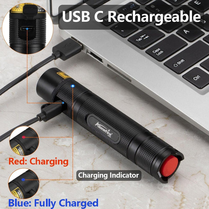 ALONEFIRE SV005 10W LED 365nm UV Taschenlampe Schwarzlicht Tragbarer USB Wiederaufladbar Schwarzlich
