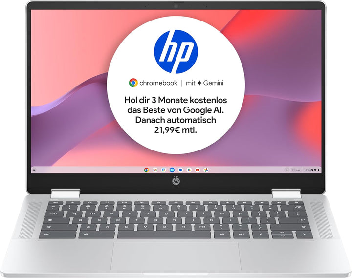 HP Chromebook x360, 14" Touchscreen, Intel Prozessor N100, 4 GB DDR4 RAM,128GB eUFS, Intel UHD Graph