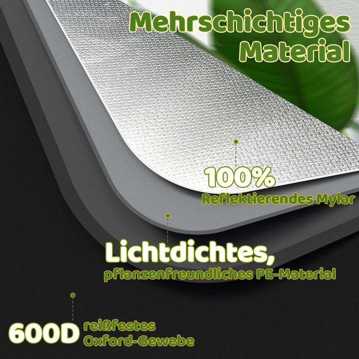 Sonnewelt Growzelt, 600D Oxford Growbox, 100x100x200 cm Grow Tent, Lichtdicht und Wasserdicht Growsc