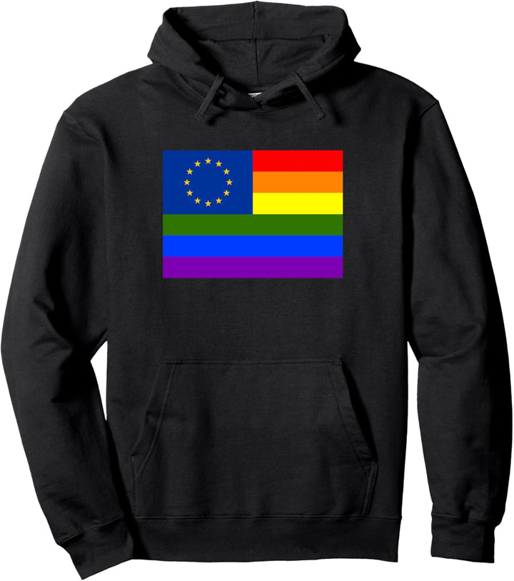 LGBT Regenbogen Fahne Europa Symbol Logo EU Sterne Gay Pride Pullover Hoodie