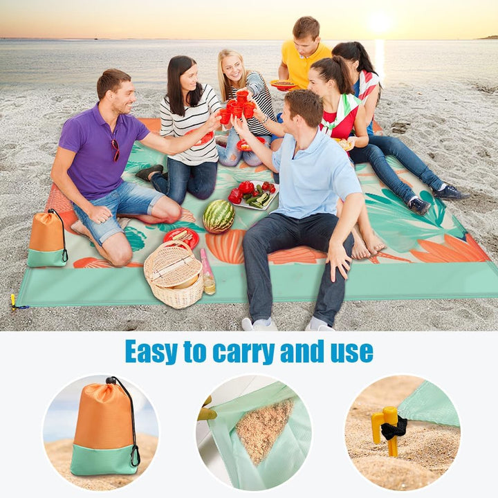 Stranddecke Sandfrei, Sandfeste Stranddecke Wasserdicht, Leicht Und Dünn, Tragbare Strandmatte Faltb