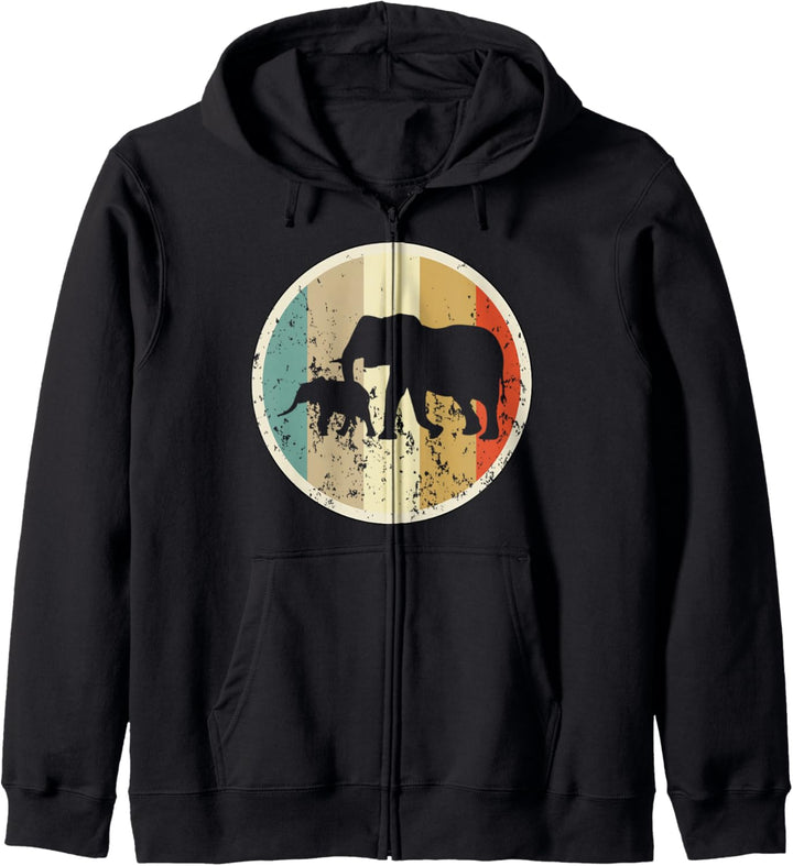 Elefant Elephant Tiere Afrika Indien Retro Vintage Grunge Kapuzenjacke