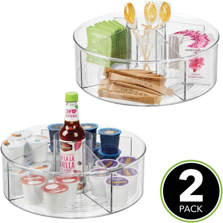 mDesign 2er-Set Drehteller für die Küchentheke, den Vorratsschrank oder Kühlschrank – Lazy Susan mit