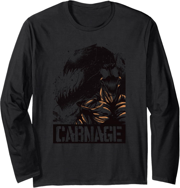 Marvel Carnage Shadow Comic Silhouette Poster Langarmshirt