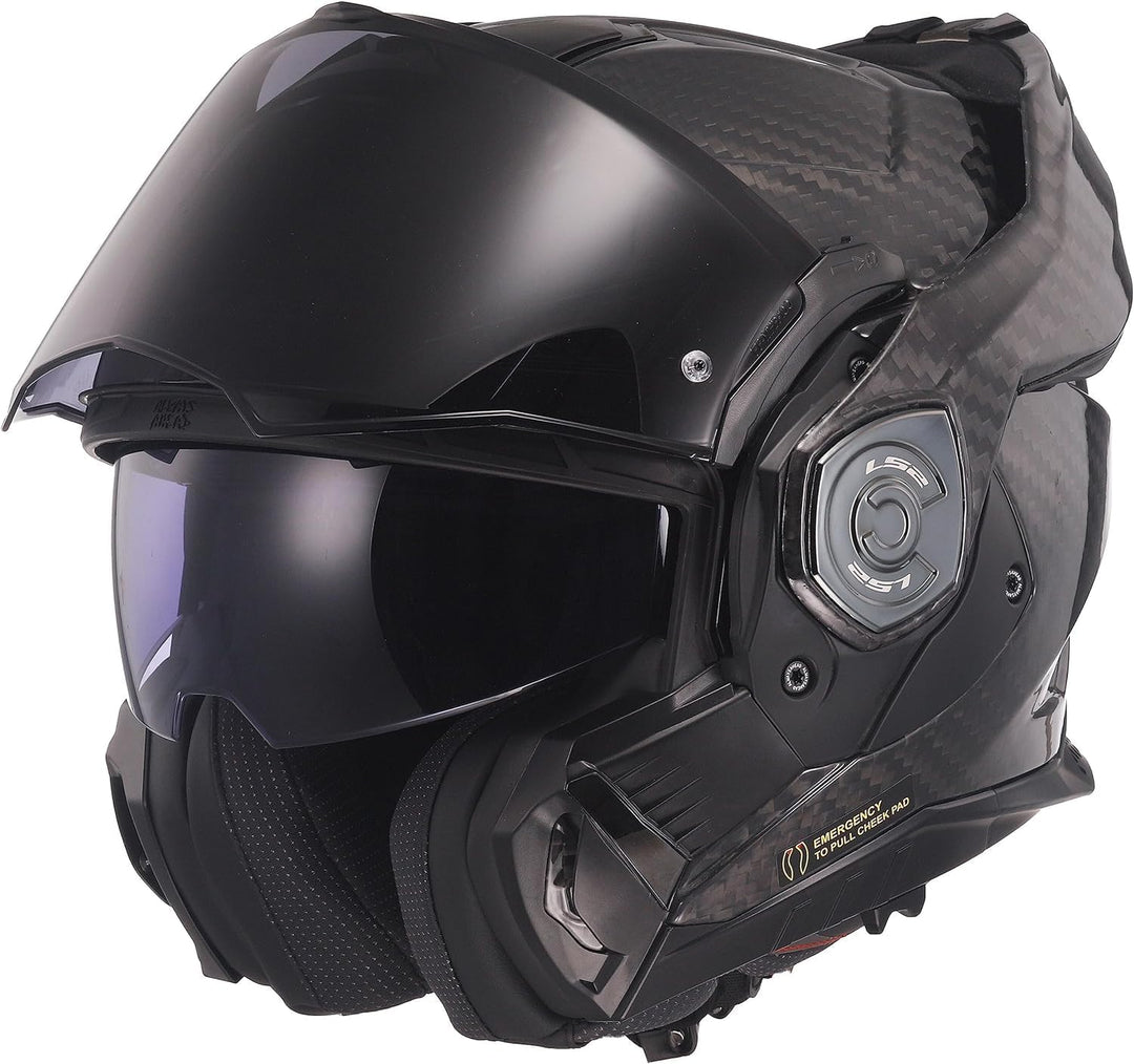 LS2 Klapphelm FF901 Advant X Carbon Solid ECE2206 Modularhelm Motorradhelm, L