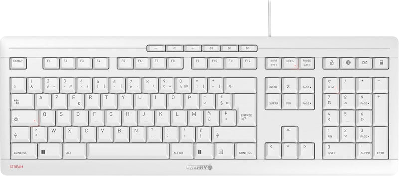 CHERRY Stream Keyboard Tastatur, weiss/grau, Französisches Layout Französisches Layout - AZERTY weis