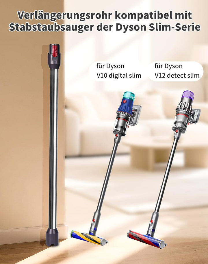 Verlängerungsrohr für Dyson V12 Detect Slim / V10 Digital Slim Stabstaubsauger, 74 cm Aluminium Tele
