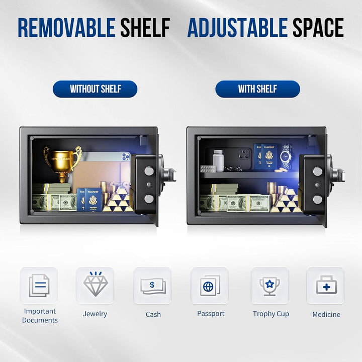 Tresor, BlackSmith Safe Tresor für Zuhause Klein 35x25x25cm, Biometrischer Fingerabdruck Digitaler Z