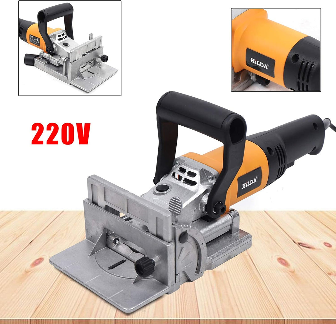 Flachdübelfräse 760W 220V, Nutfräse, Fräsmaschine Holz, Holzverbindungsfräse, Winkel- und höhenverst