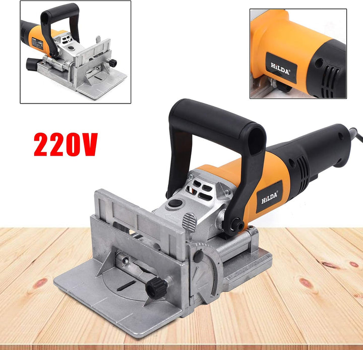 Flachdübelfräse 760W 220V, Nutfräse, Fräsmaschine Holz, Holzverbindungsfräse, Winkel- und höhenverst