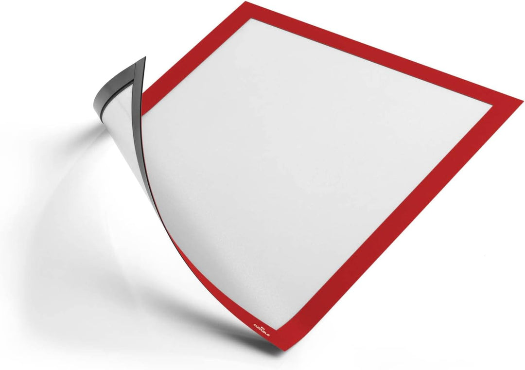 Durable Info-Rahmen Duraframe Magnetic (A4, Magnetrahmen für metallische Oberflächen) 5 Stück, rot,