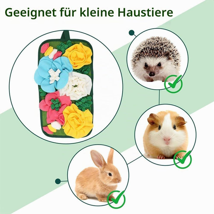 Futtermatte für Kaninchen, Hasen Schnüffelteppich, Schnüffelmatte Kleintiere mit Hängendem Seil für