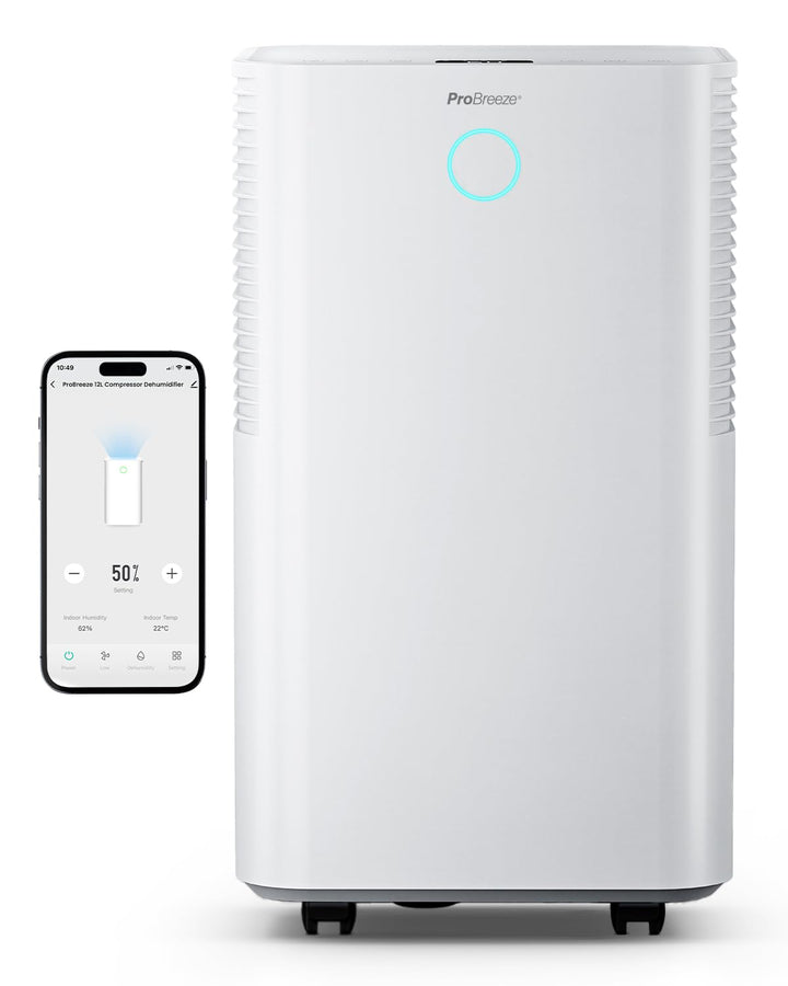 Pro Breeze OmniDry Luftentfeuchter mit App & WLAN, 12L in 24h Entfeuchtungsleistung - Luftentfeuchte