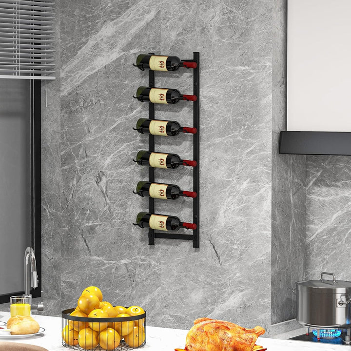 COSTWAY Weinregal Wand für 6 Weinflaschen, Flaschenhalter Metall, Flaschenregal Industrial, Aufbewah
