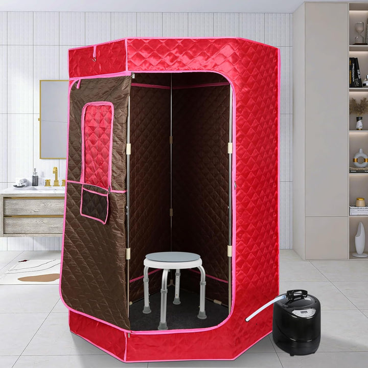 Tragbare Dampfsauna 90x90x180 cm mit 3L Dampfgenerator, Mobile Sauna Zelt für Zuhause, Infrarot & Da