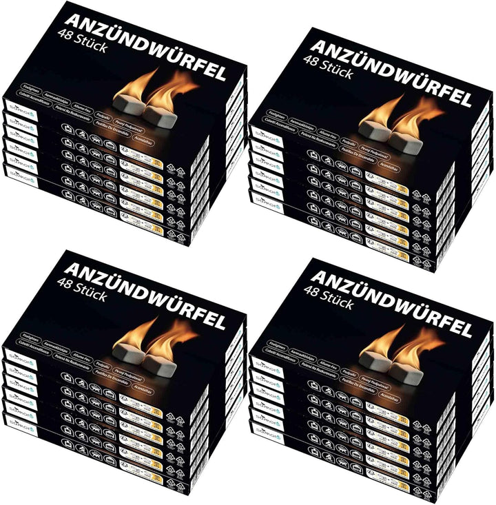 Samore 1152 x Anzündwürfel (= 24 Packungen x48 Stück) Kaminanzünder Kohleanzünder Anzünder Würfel Gr