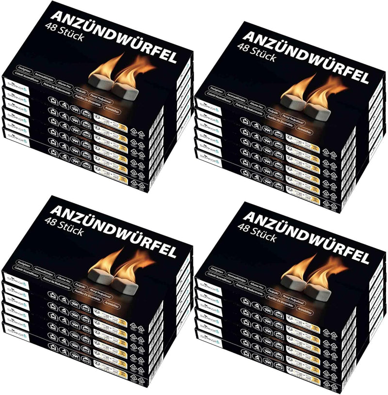 Samore 1152 x Anzündwürfel (= 24 Packungen x48 Stück) Kaminanzünder Kohleanzünder Anzünder Würfel Gr