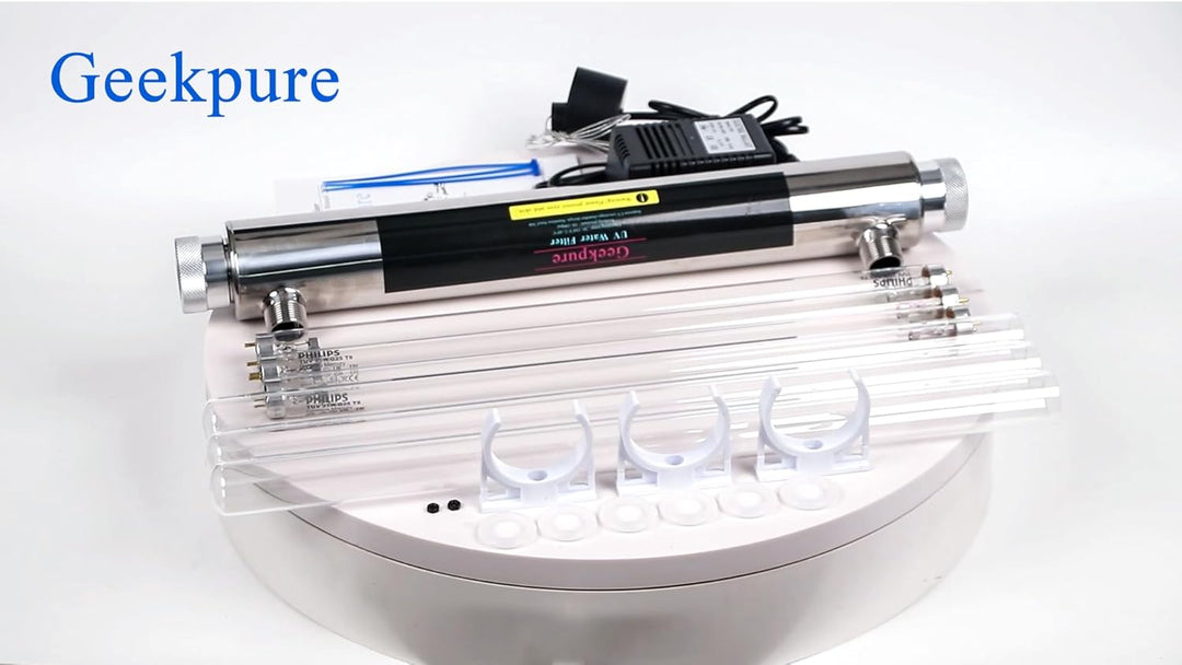 Geekpure Ganzes Haus U-V 6 GPM Wasserfilter System - Wasserreiniger mit 3 UV-Filter + 3 Quarzhülsen