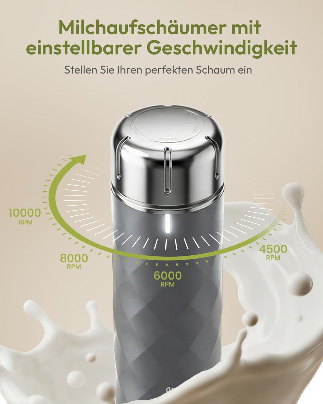 Maestri House Milchaufschäumer Mit Stufenloser Geschwindigkeitsregelung, Usb Aufladbar Milchaufschäu