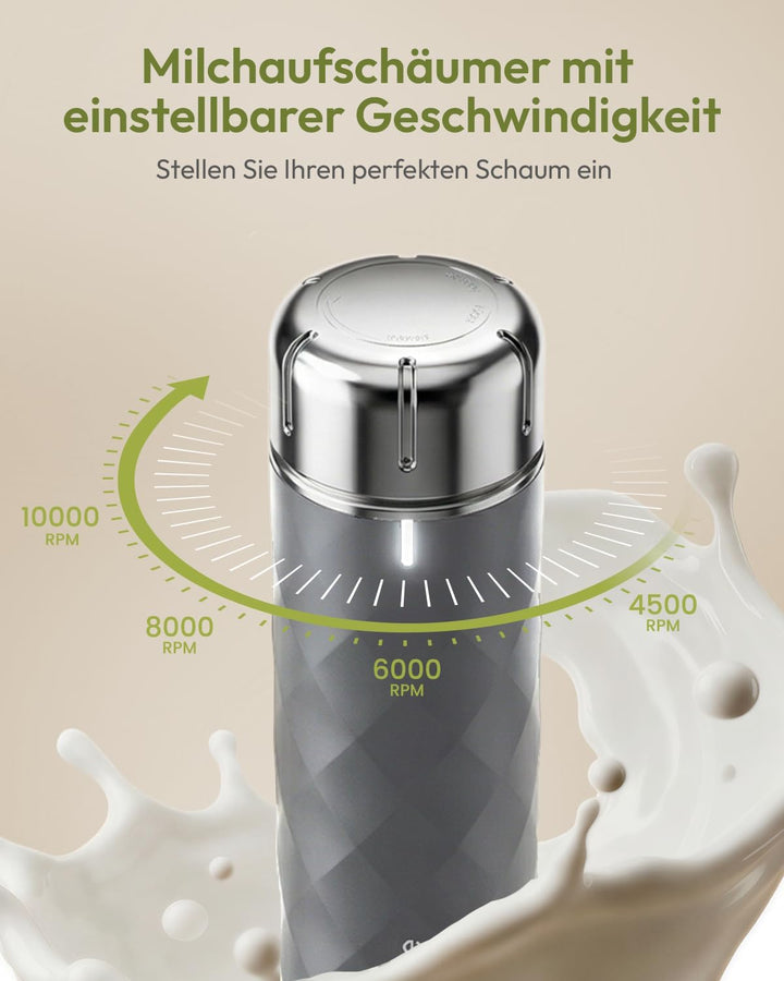 Maestri House Milchaufschäumer Mit Stufenloser Geschwindigkeitsregelung, Usb Aufladbar Milchaufschäu