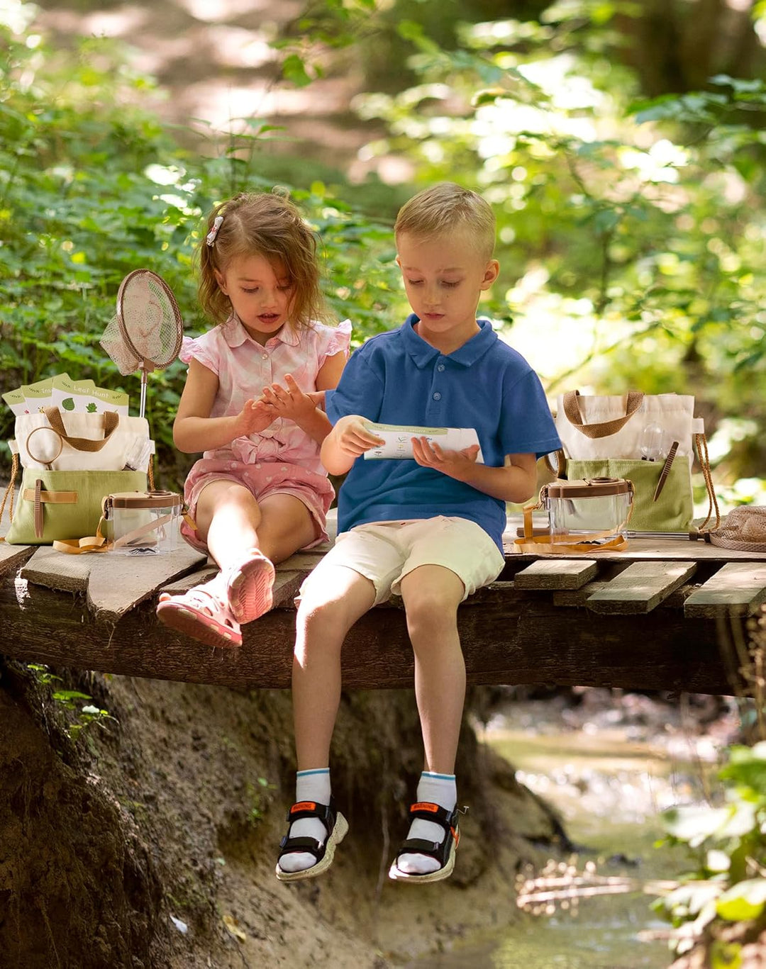 ROBOTIME Kinder Entdecker Kit, mit Insektennetz, Lupe, Insektenbeobachter, Schmetterlingsnetz, Outdo