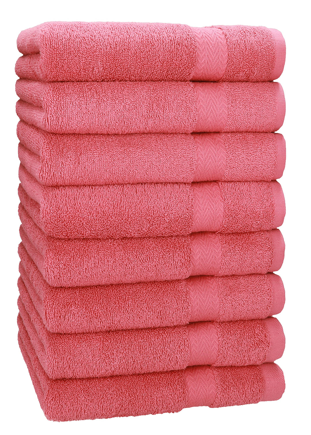Betz 8 Stück Handtücher Set Grösse 50 x 100 cm Handtuch Premium 100% Baumwolle (Himbeere), Himbeere