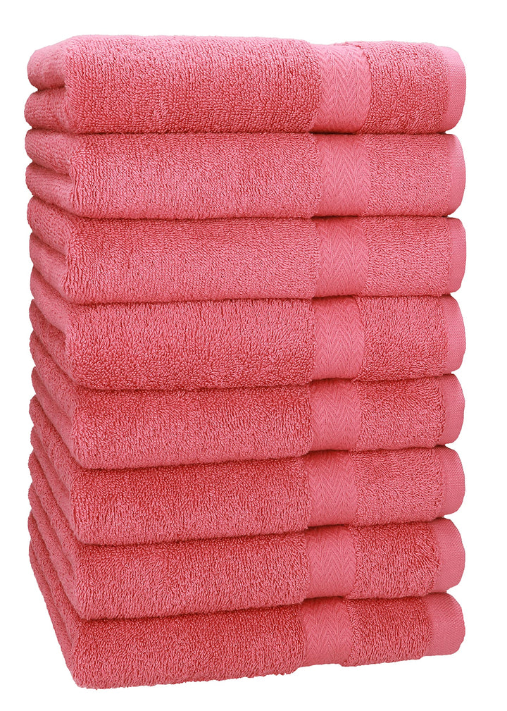 Betz 8 Stück Handtücher Set Grösse 50 x 100 cm Handtuch Premium 100% Baumwolle (Himbeere), Himbeere