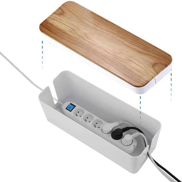 Electraline 300173 Aufbewahrungsbox für Kabel + Steckdosenleiste 6 Steckdosen 16 A Flachstecker, 1,5