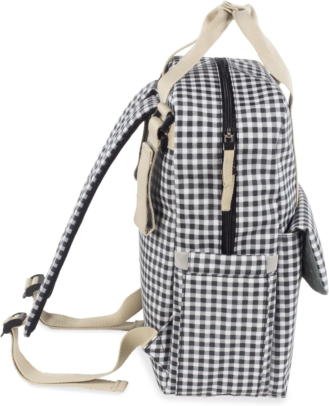Walking Mum. I Love Vichy Wickeltasche für Kinderwagen, vielseitiges Design mit kurzen Griffen und S