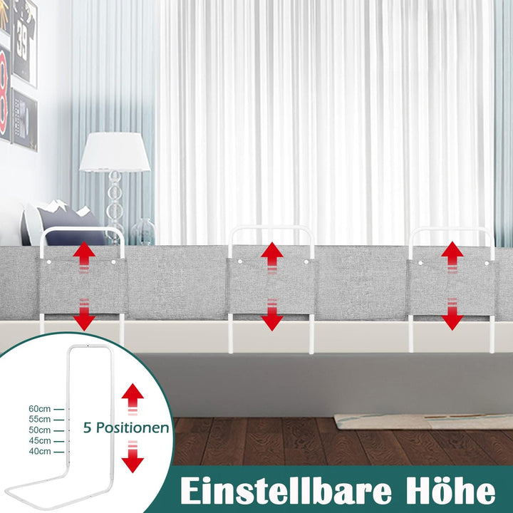 FIVMEN Bettgitter Rausfallschutz Bett 100cm Bettschutzgitter Kinderbett, 40-60cm 5 Löcher Höhenverst