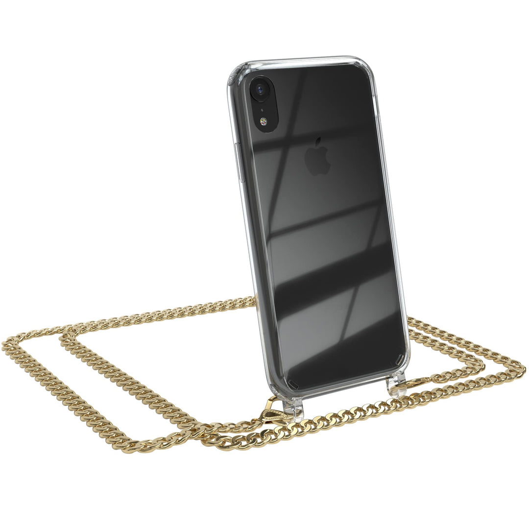 EAZY CASE Handykette kompatibel mit iPhone XR Handyhülle mit Metall Umhängeband und Ersatz Kordel sc