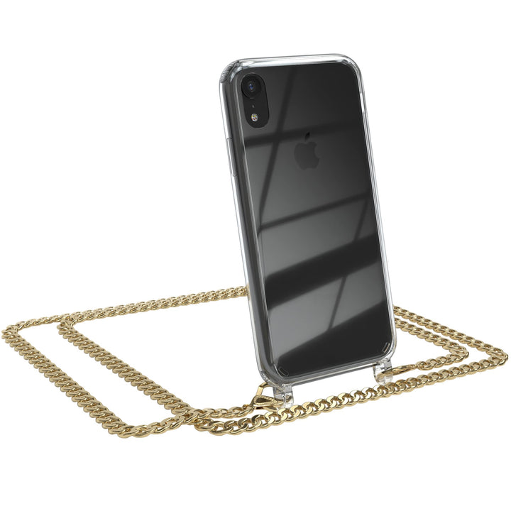 EAZY CASE Handykette kompatibel mit iPhone XR Handyhülle mit Metall Umhängeband und Ersatz Kordel sc