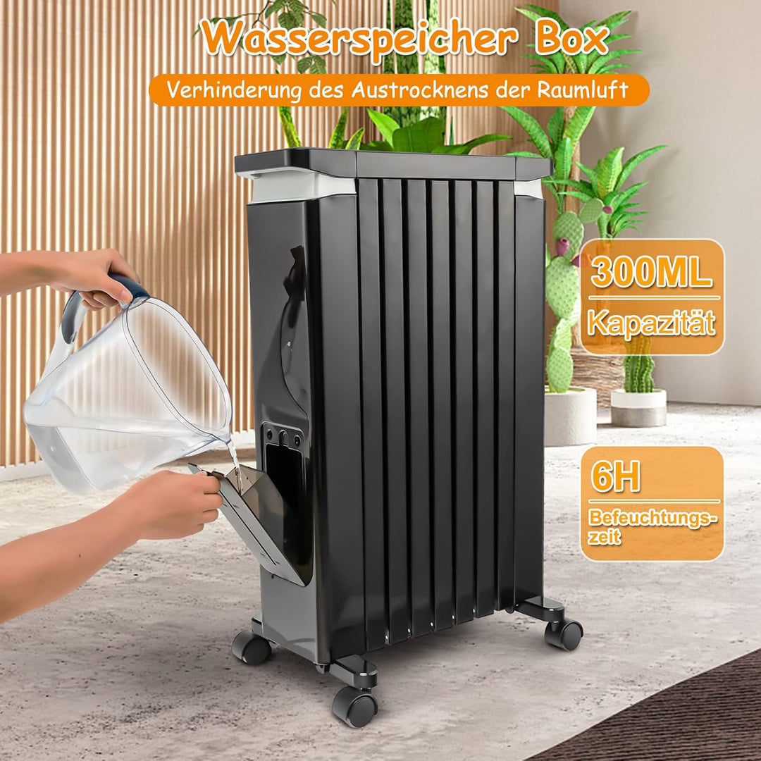 GOPLUS Ölradiator mit 3 Heizstufen, 5-35℃, elektrischer Heizkörper mit 7 Rippen, doppeltem Sicherhei