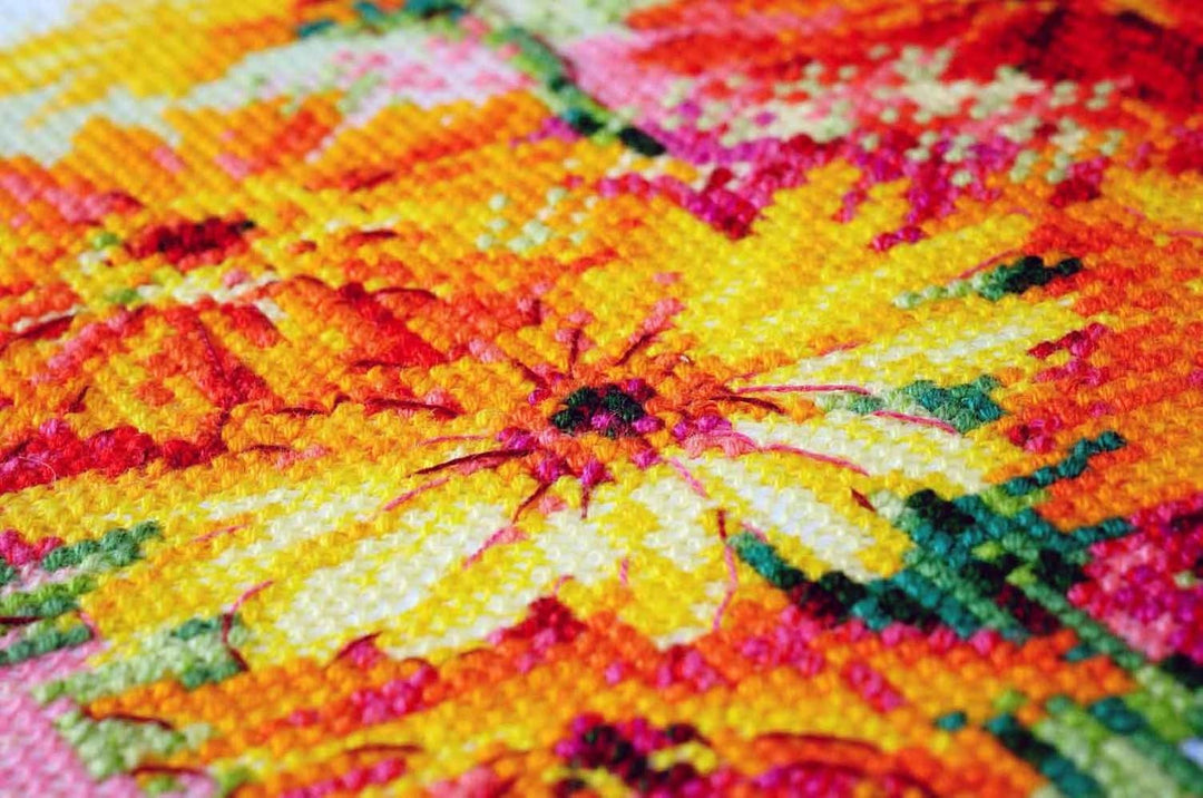 Riolis Stickbild-Set, Motiv Gerbera Water Colour