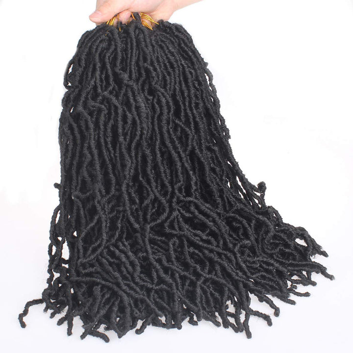 Xtrend 7 Packs 24 Zoll Schwarz Nu Faux Locs Häkeln Zöpfe Haar Synthetische Pre Looped Soft Dreadsloc