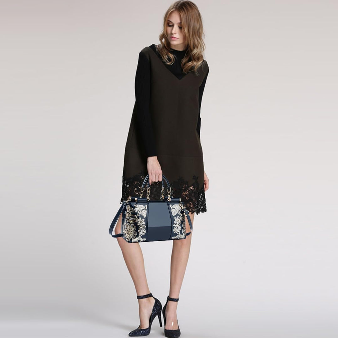 NICOLE&DORIS Handtasche Damen Schultertasche Mode Frauen Umhängetasche Lackleder Handtasche Damen Sh
