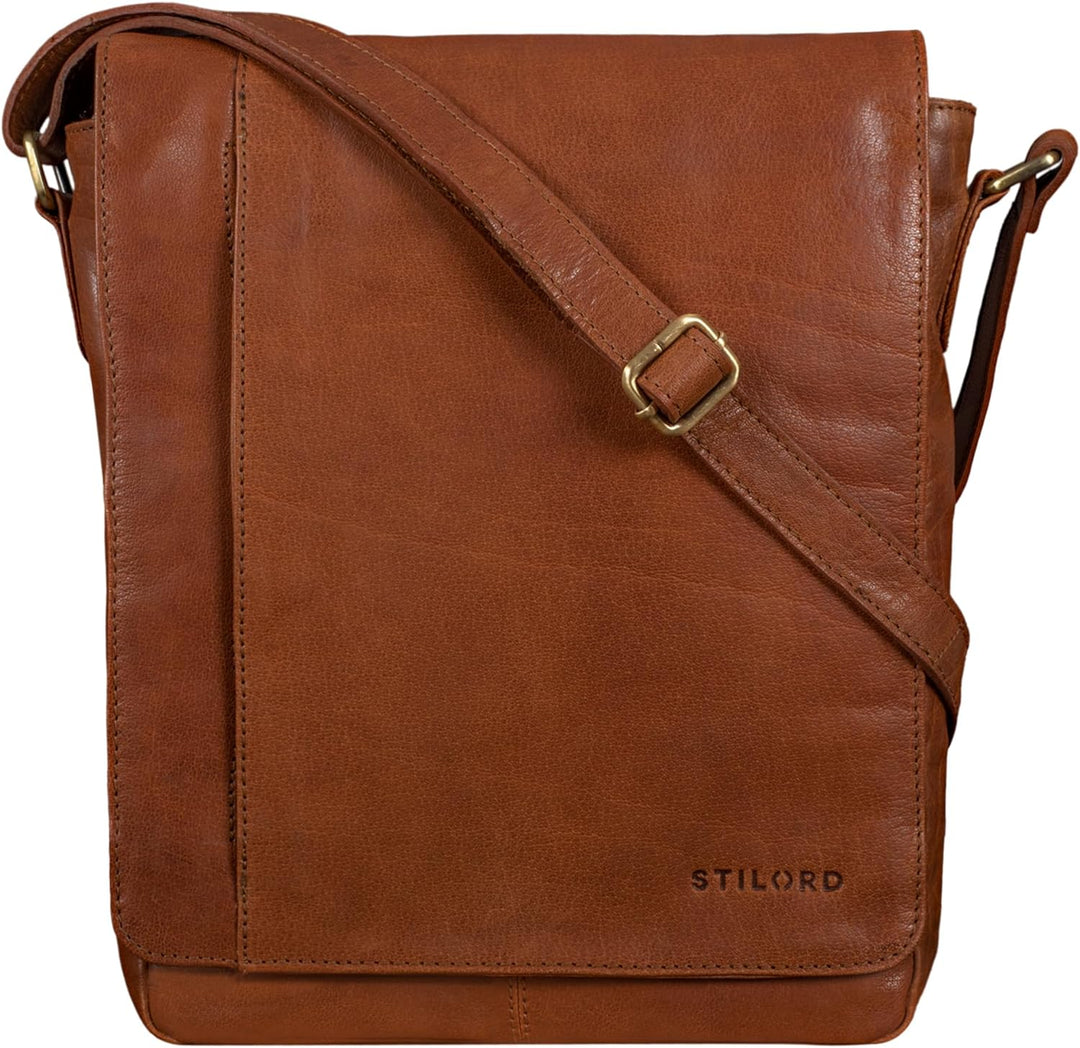 STILORD 'Paul' Umhängetasche Herren Leder Hochformat Messenger Bag im Vintage Design Ledertasche für