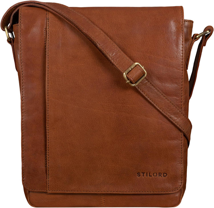 STILORD 'Paul' Umhängetasche Herren Leder Hochformat Messenger Bag im Vintage Design Ledertasche für